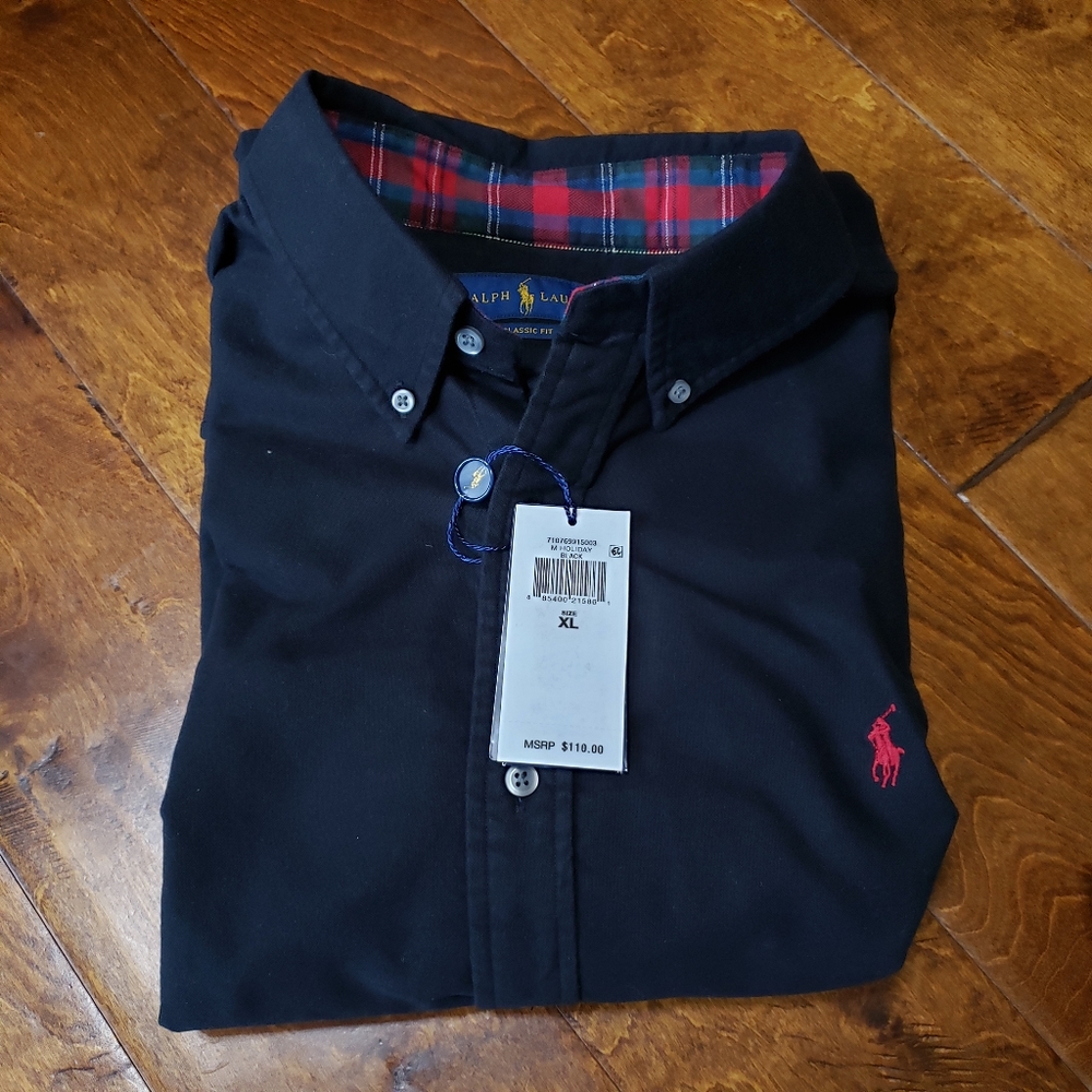 PRL oxford black shirt XL
